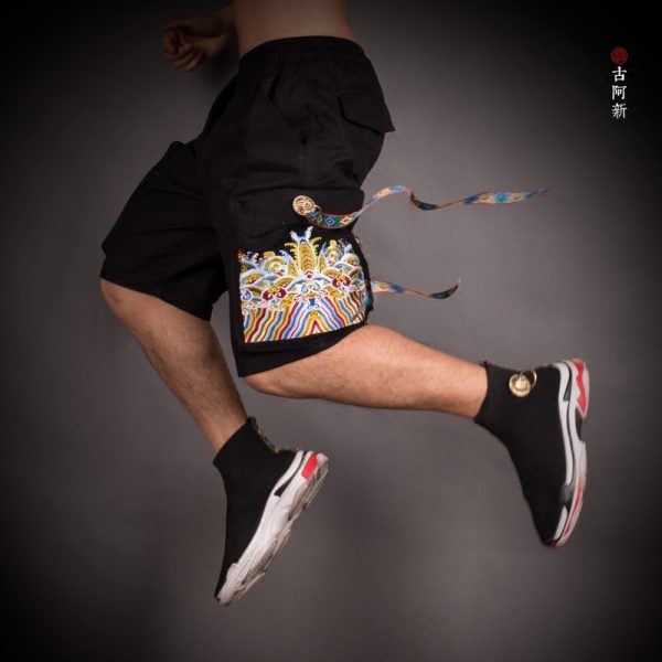 Retro Metal Copper Buckle Shorts