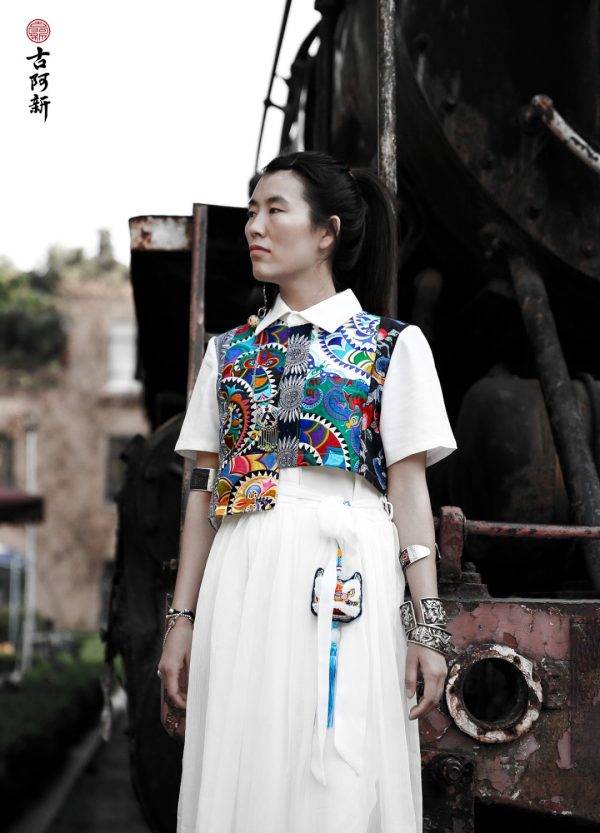 Miao Hundred Birds embroidery  Batik dress