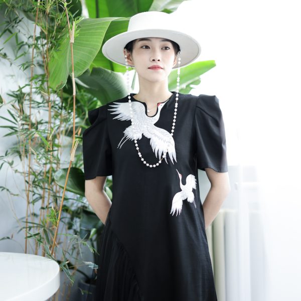 White Crane in the Clouds dress