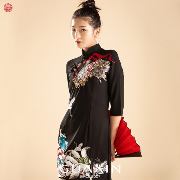 Nine Tails Fox Mountain and Sea cheongsam